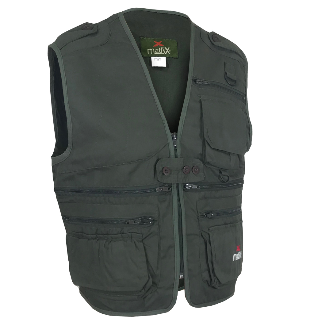 Gilet smanicato policotone pesca caccia abbigliamento tecnico tasche bottoni zip